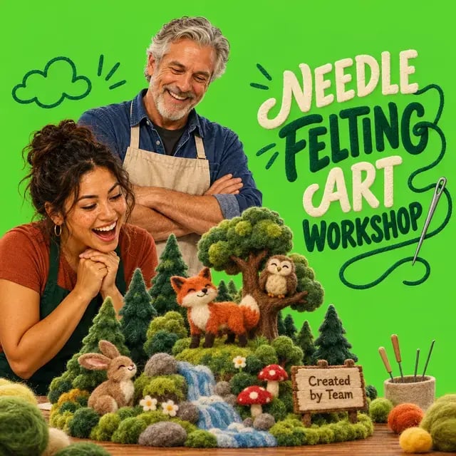 Needle Felting Art Workshop for Teams