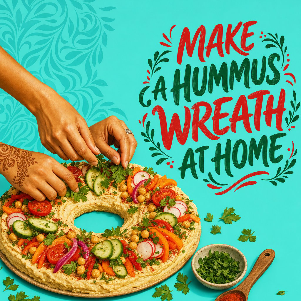 Make a Hummus Wreath at Home