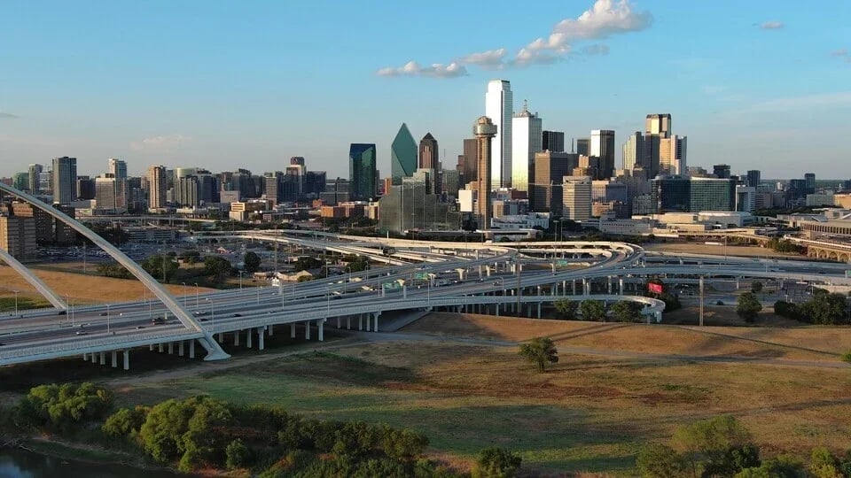 Dallas team building skyline
