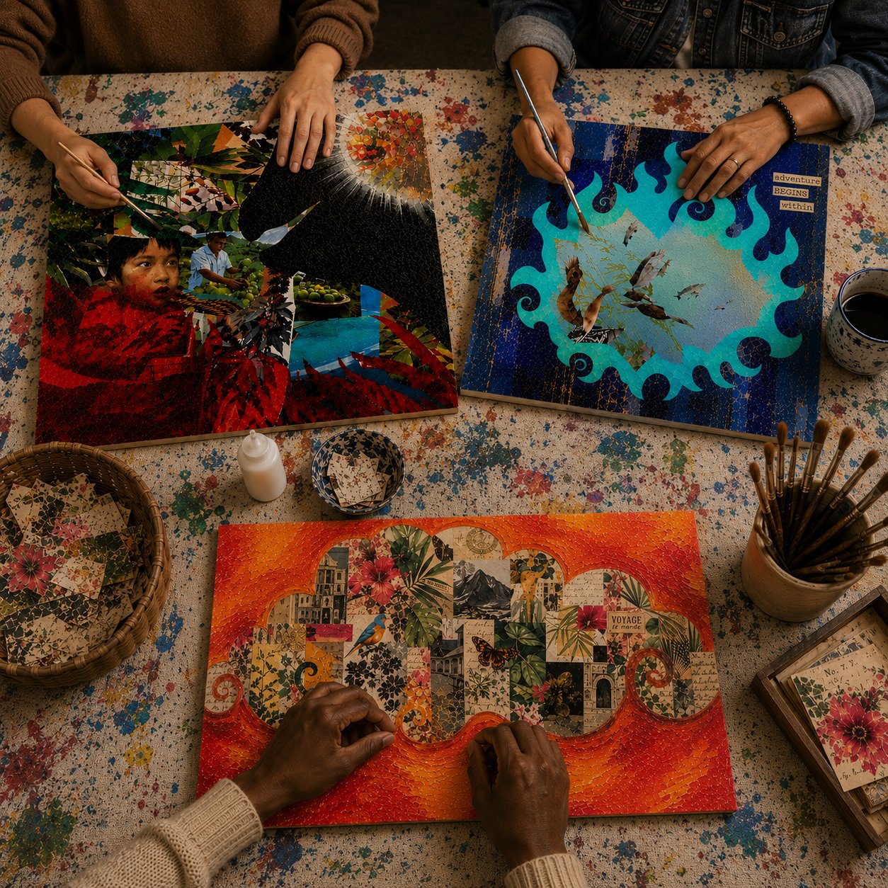 Mixed Media Layered Collage Art image #2