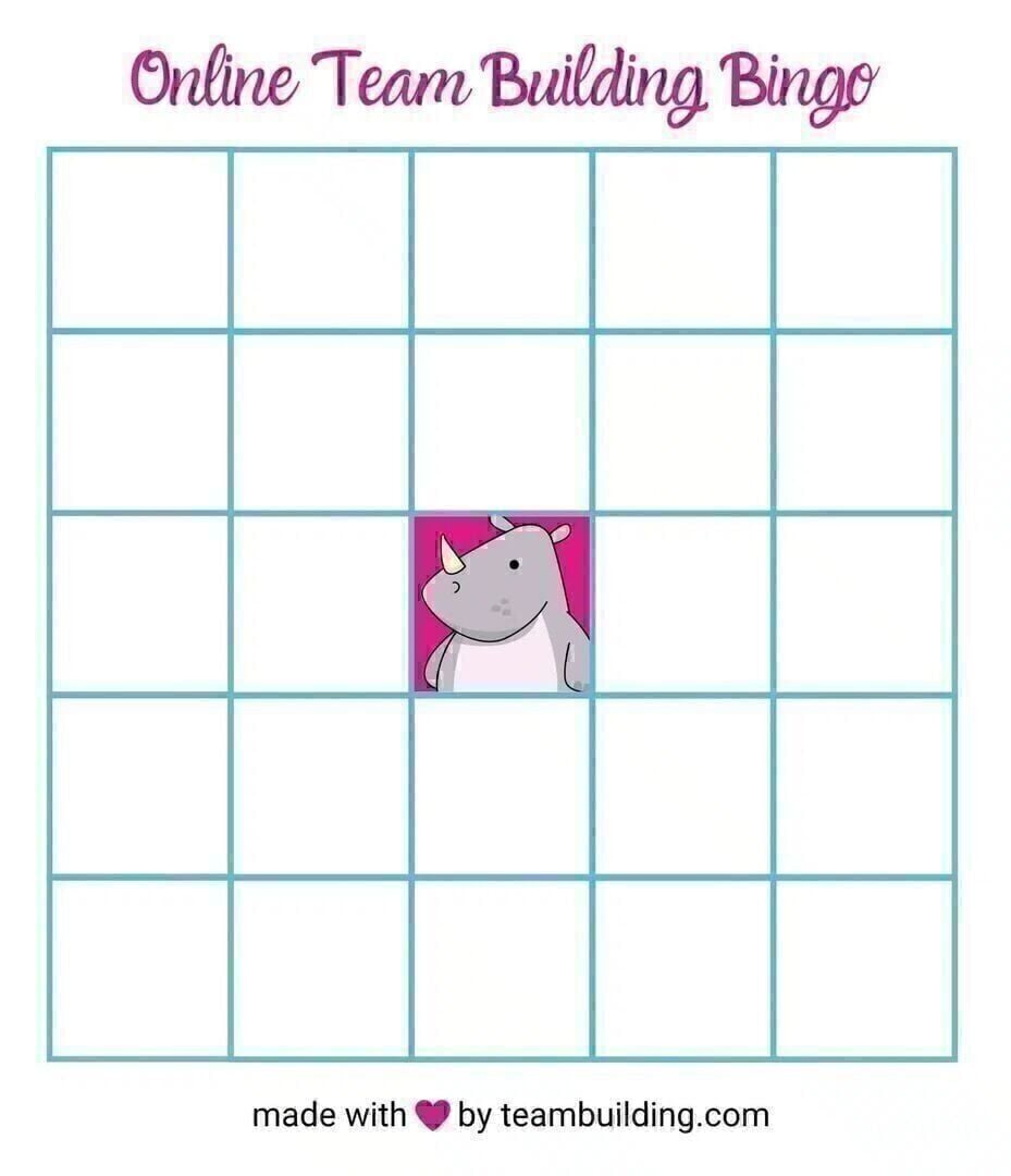 Online Team Building Bingo template