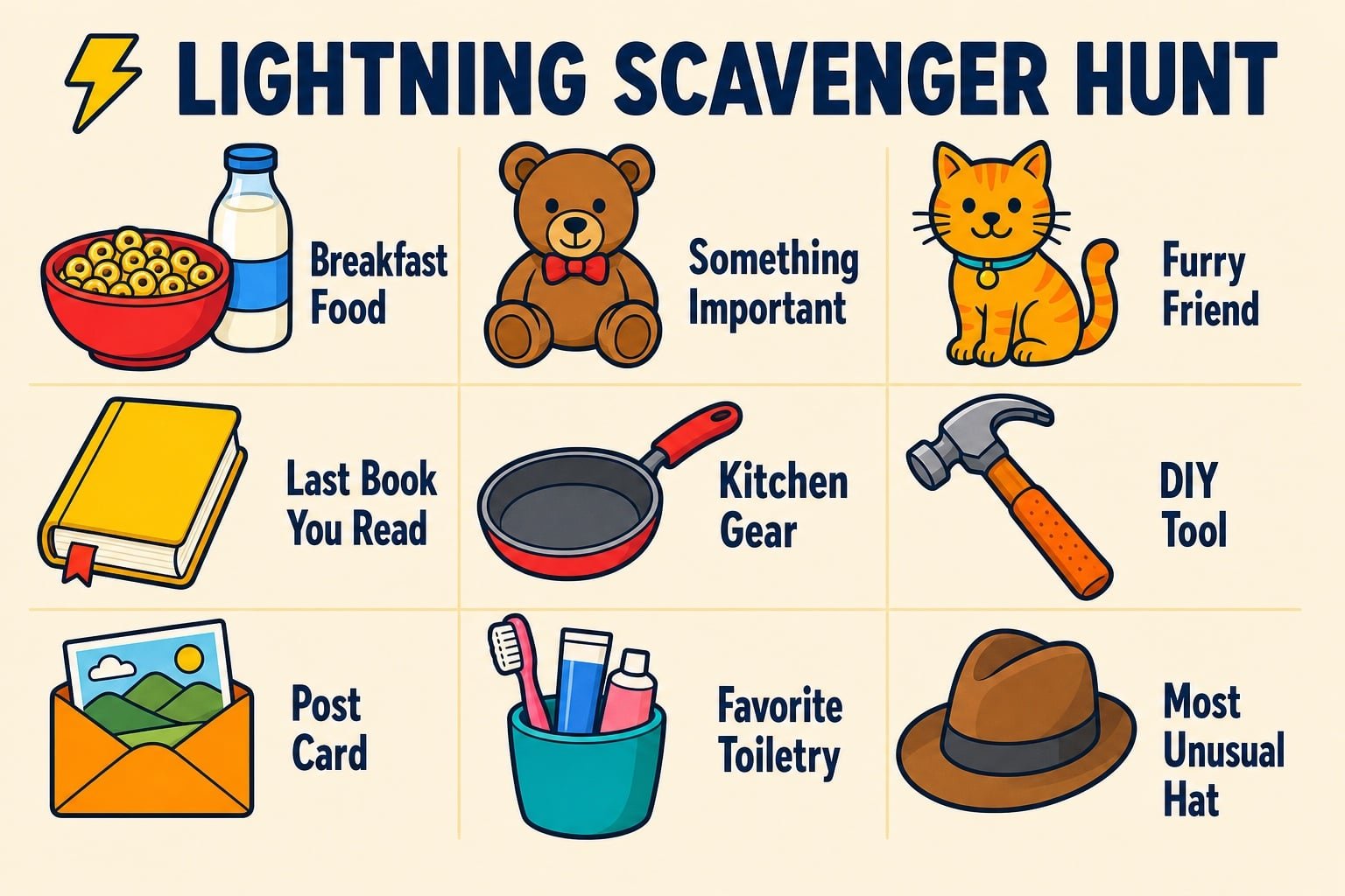 Lightning scavenger hunt prompt examples
