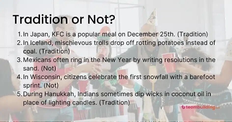 tradition or not game