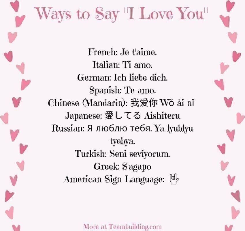 How to say "I love you" in different languages