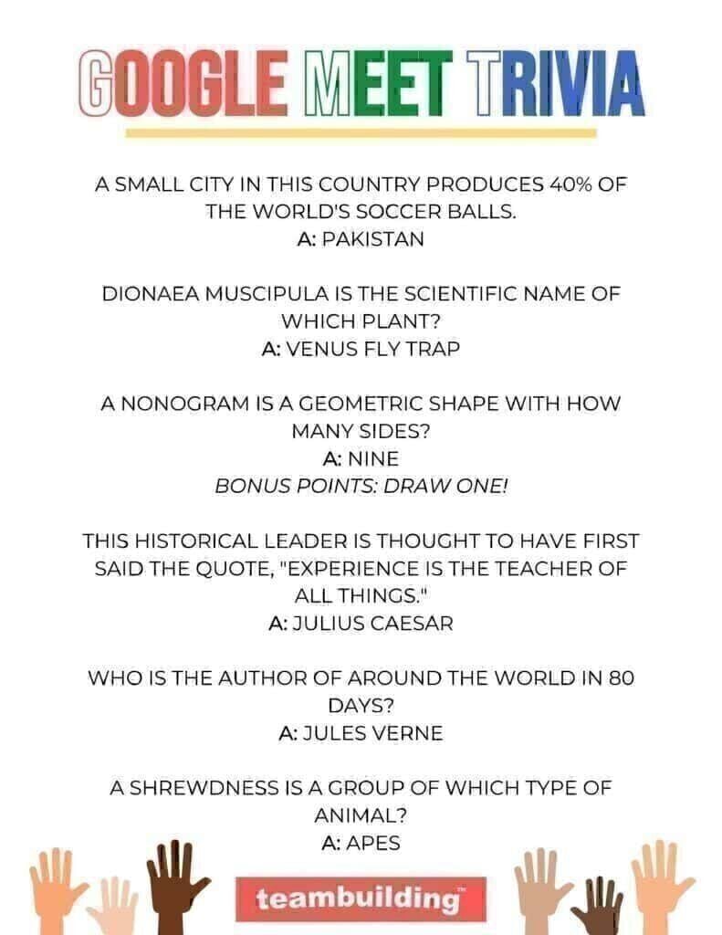 Virtual Google Meet Trivia