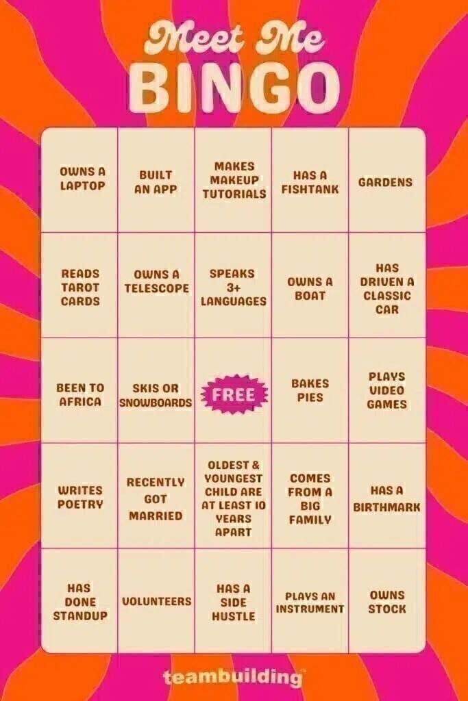 Meet Me Bingo game template
