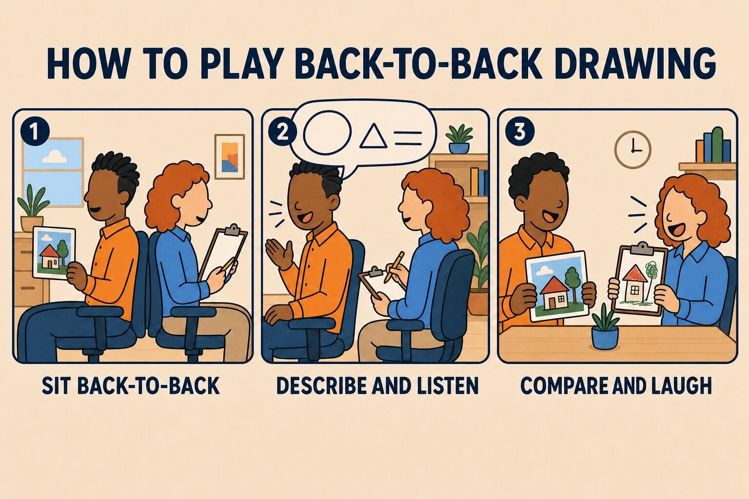 How to play Back-to-Back Drawing in three steps