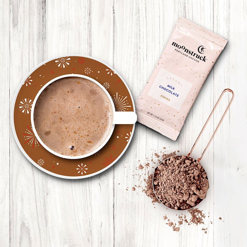 Cocoas range from classic favorites, like milk chocolate, to unexpected surprises, like turmeric or horchata.