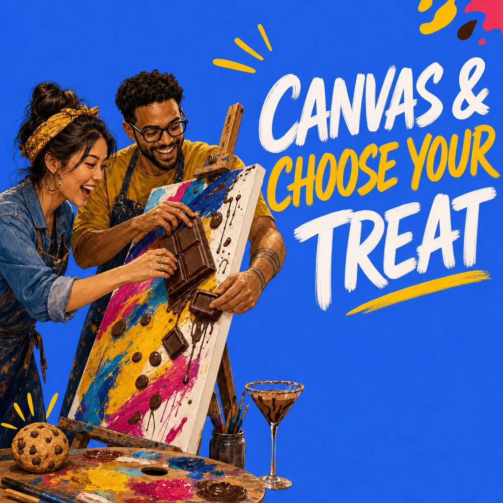 Canvas & Choose Your Treat: Chocolates, Cocktails, or Cookies