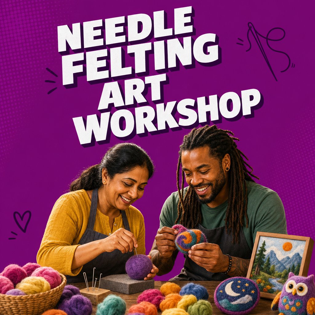 Needle Felting Art Workshop for Teams