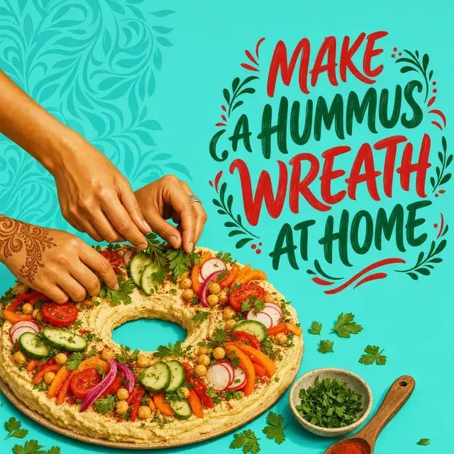 Make a Hummus Wreath at Home