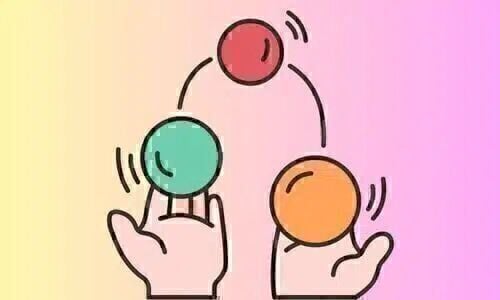 A cartoon of hands juggling