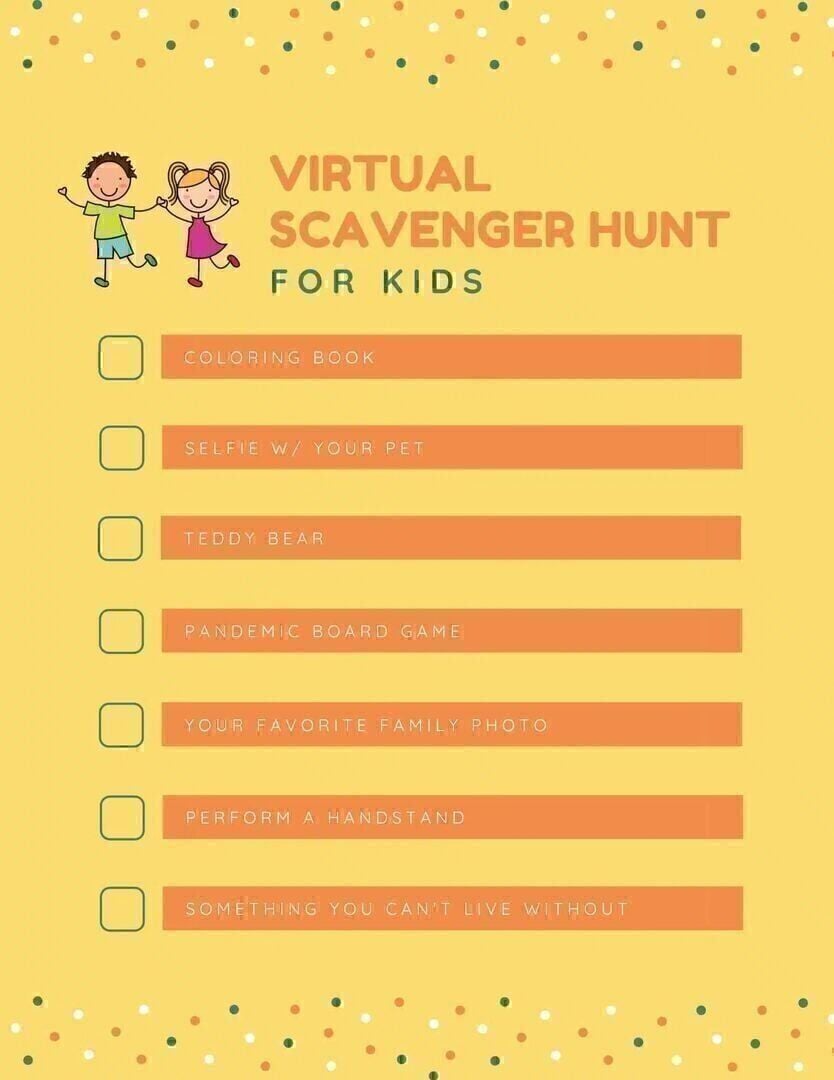 Virtual scavenger hunt for kids