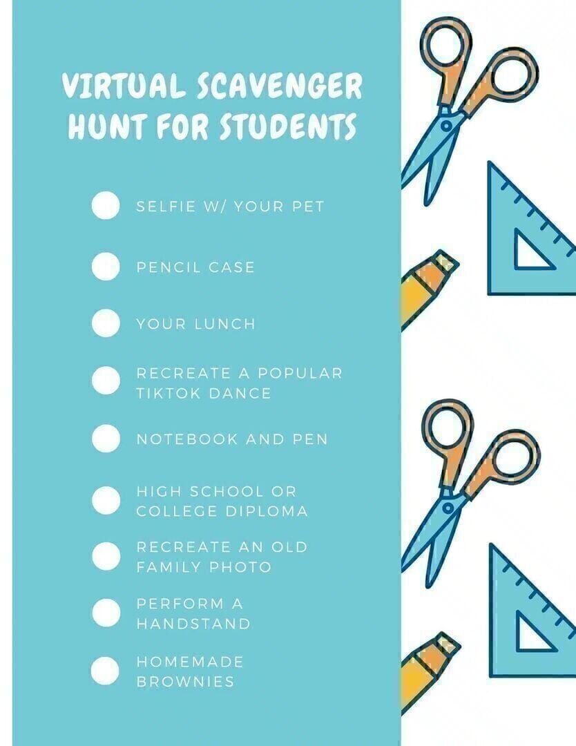 Virtual scavenger hunt for students