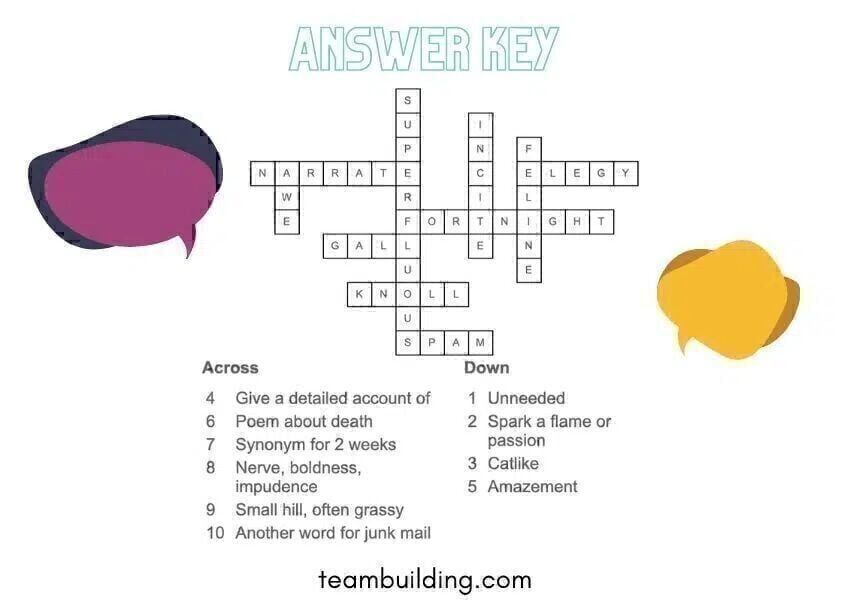 Word search answer key