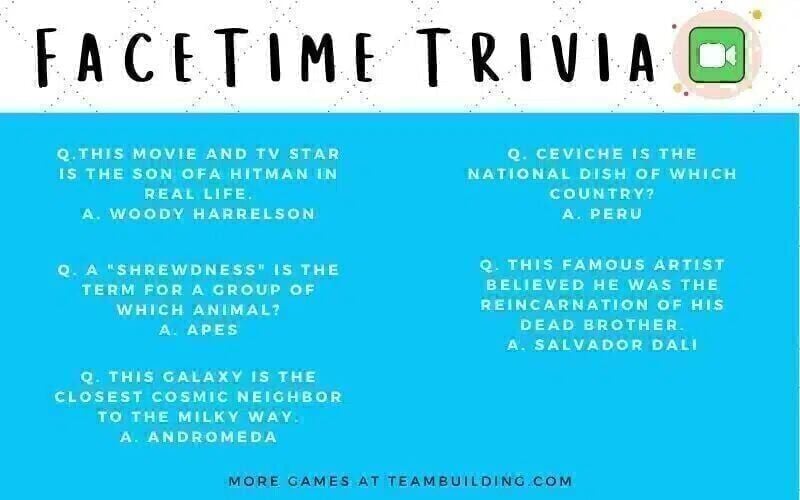 five FaceTime trivia questions