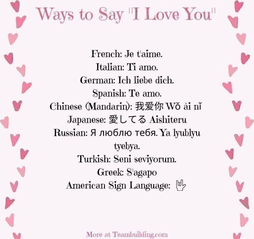 How to say "I love you" in different languages