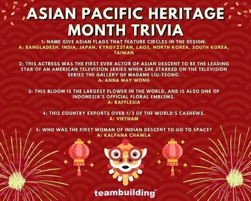 Virtual Asian Pacific Heritage Trivia Questions