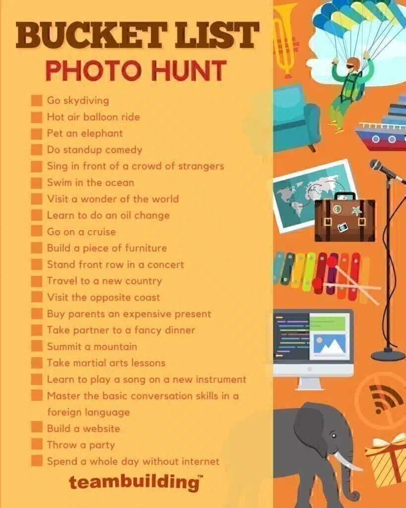 Bucket List Scavenger Hunt template
