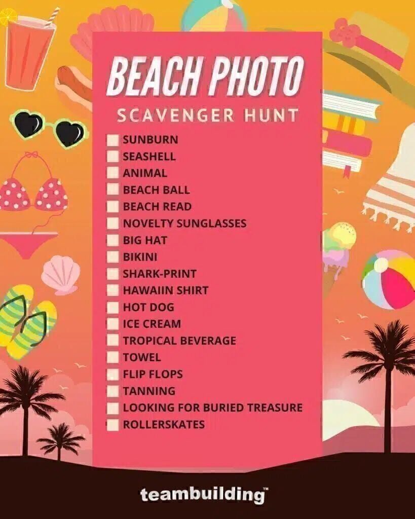 Beach Scavenger Hunt Template