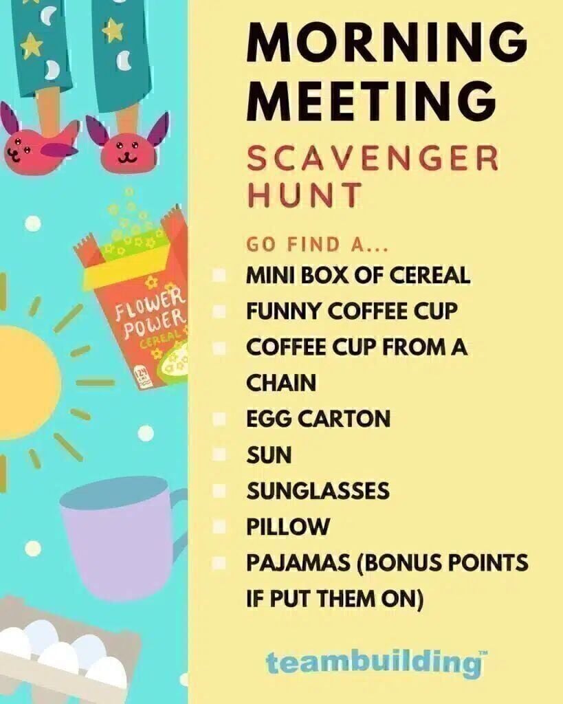 Virtual Morning Meetings Scavenger Hunt