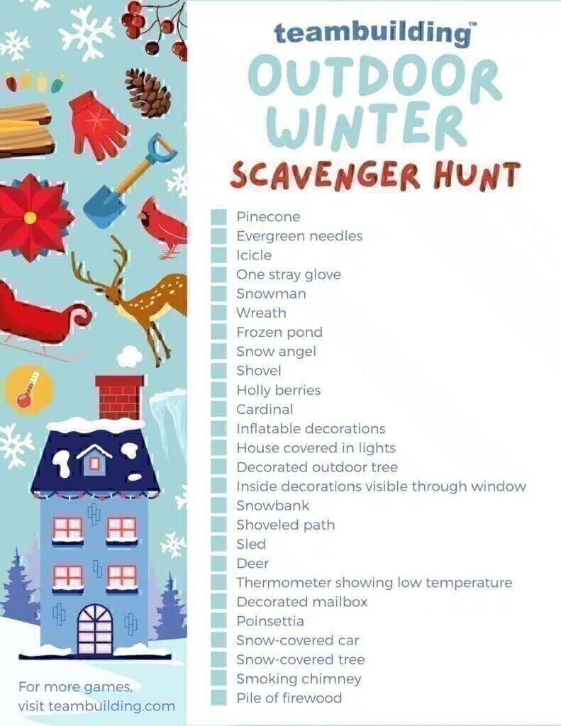 Outdoor Winter Scavenger Hunt template