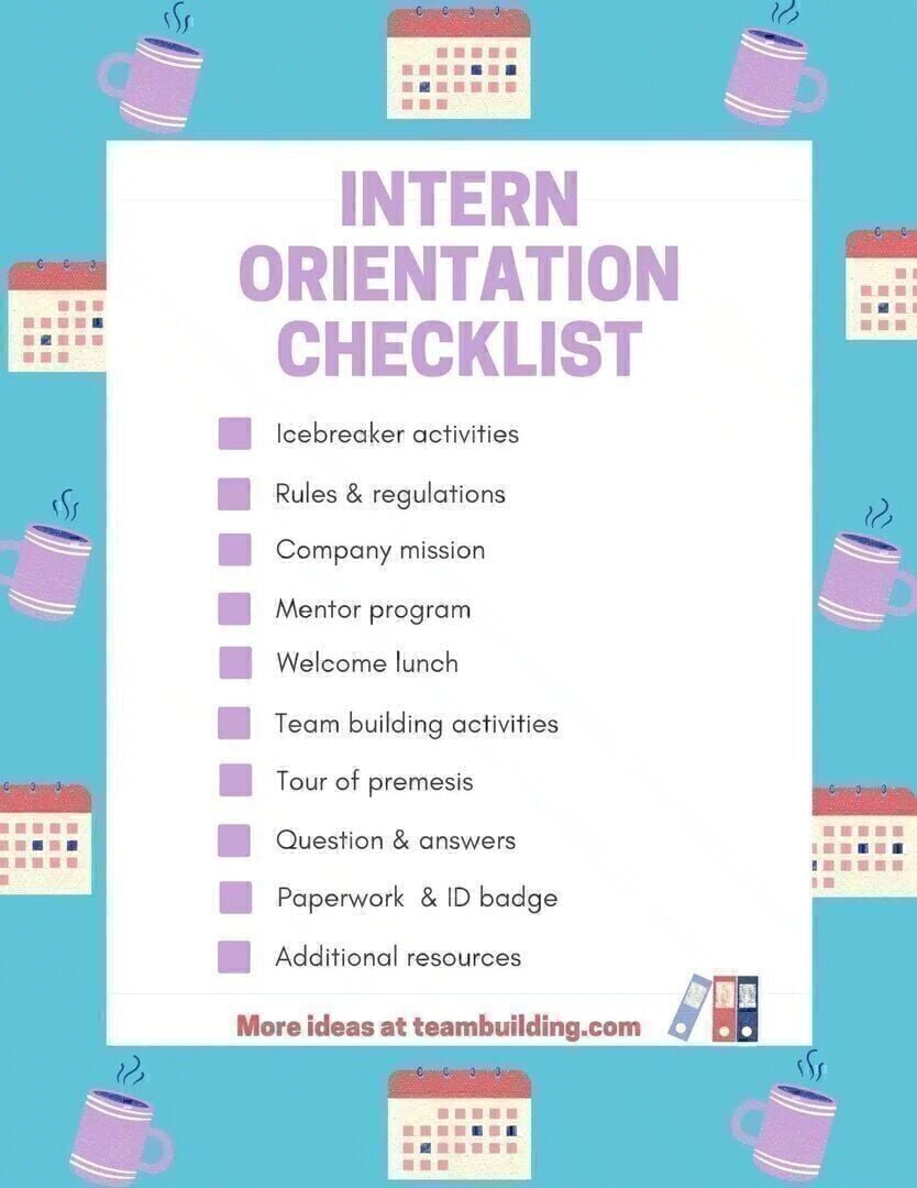 Intern orientation checklist