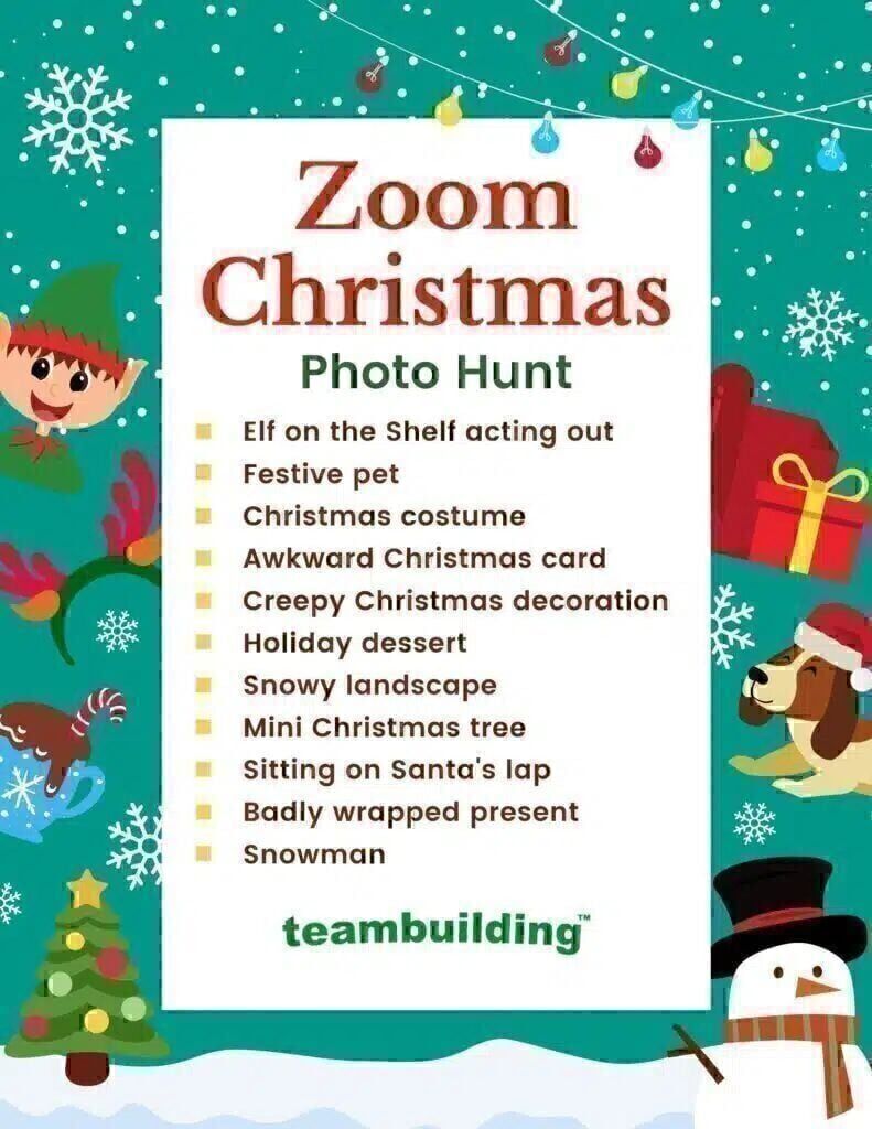 Zoom christmas photo hunt template