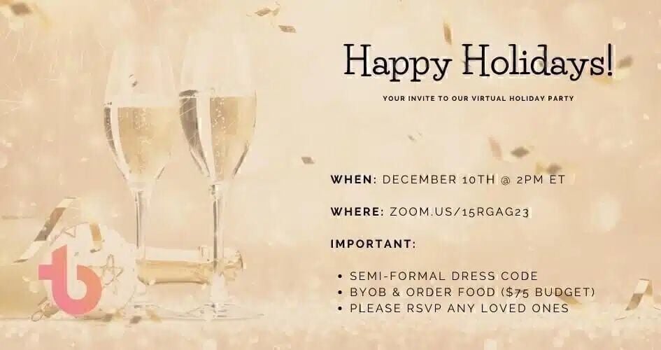 virtual holiday party invitation template #2