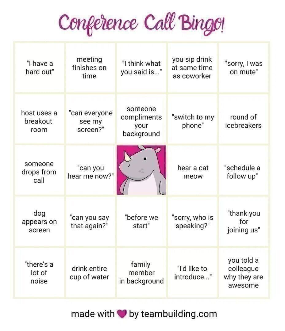 virtual happy hour bingo