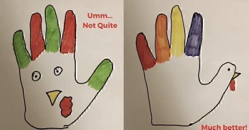 virtual Thanksgiving hand turkey