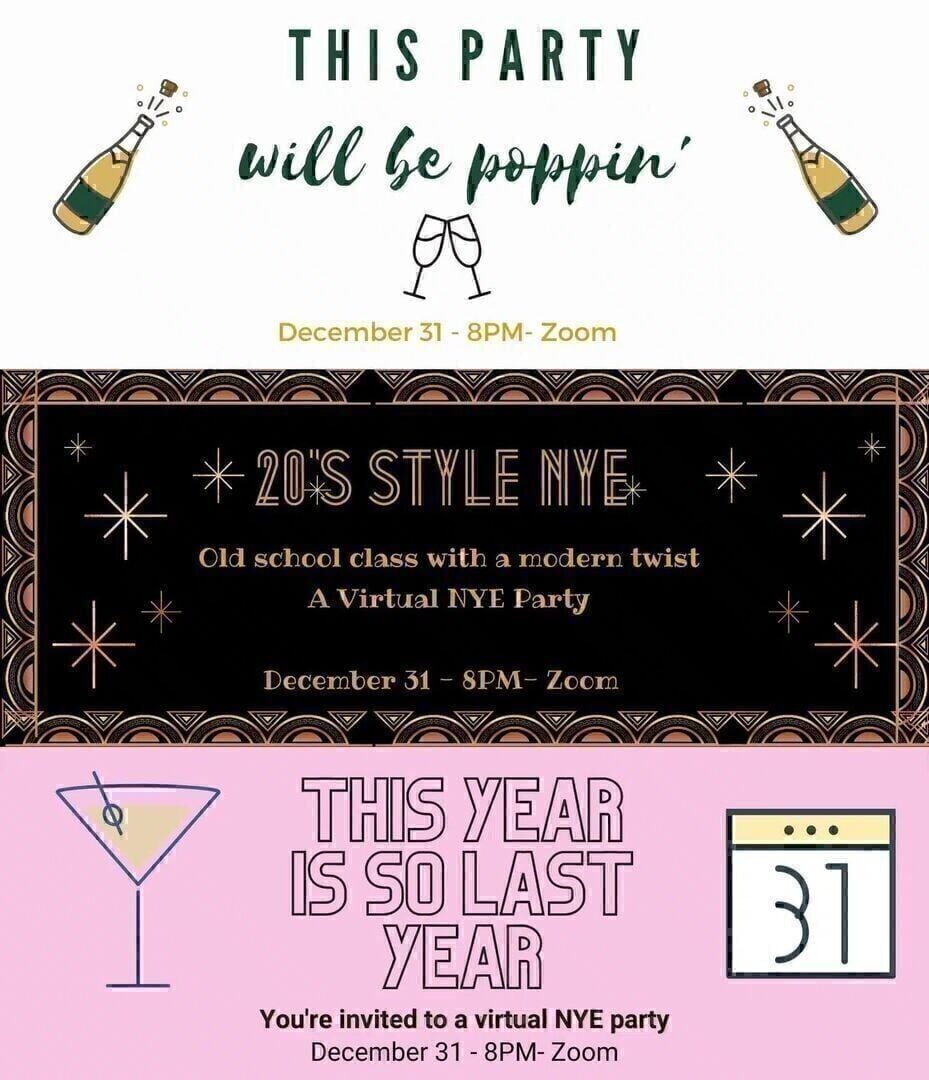 Virtual New Years invitations