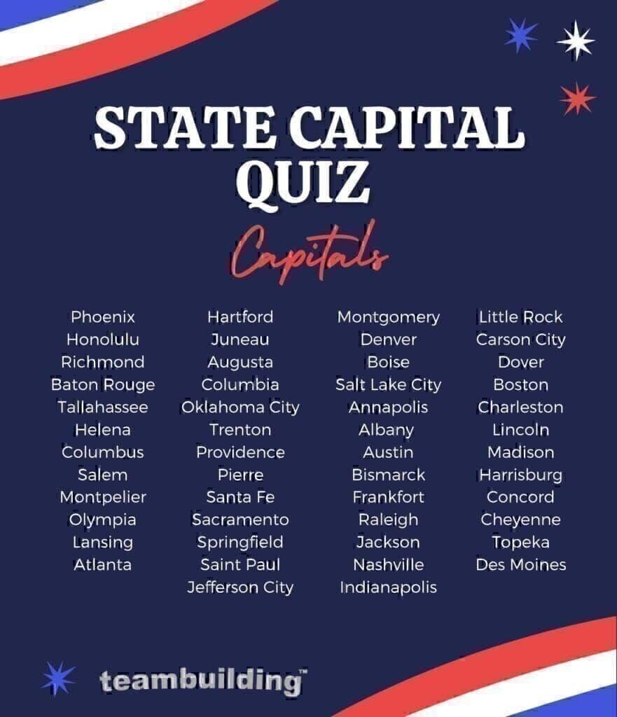 State capital quiz capitals